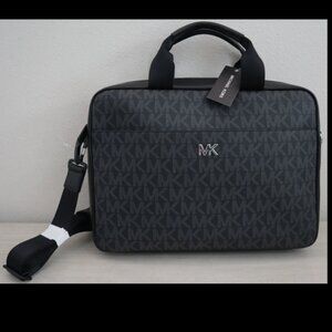Michael Kors - Unisex Black/Grey Monogram Briefcase “Everett” - Retail $348